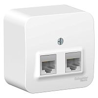Розетка о/у Бланка RJ45 2м белый в сборе кат.5E (комп.) изол. пл. (упак-12шт) SchE          
