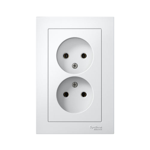 Розетка с/у AtlasDesign 2м б/з белый IP20 в сборе 16А (упак-15шт) SchE                                         фото 2                    