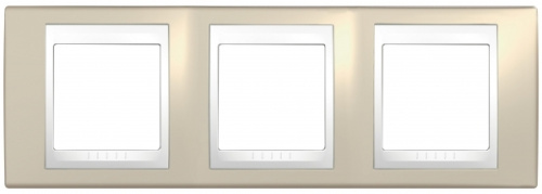 Рамка Unica Хамелеон 3м песчаный/белый 3м горизонтальная (упак-5шт) SchE                                        