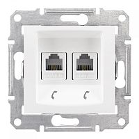 Розетка с/у Sedna RJ11 2м белый механизм (телеф.) (упак-10шт) SchE          