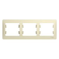Рамка GLOSSA 3м бежевый, горизонтальная (упак-15шт) SchE          
