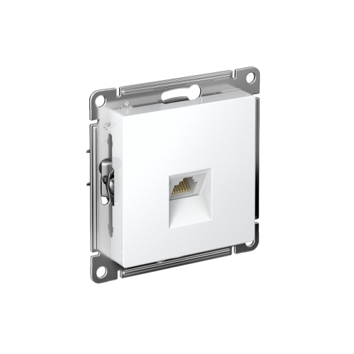 Розетка c/у AtlasDesign RJ45 1м белый механизм кат.5E (комп.) (упак-10шт) SchE                                        