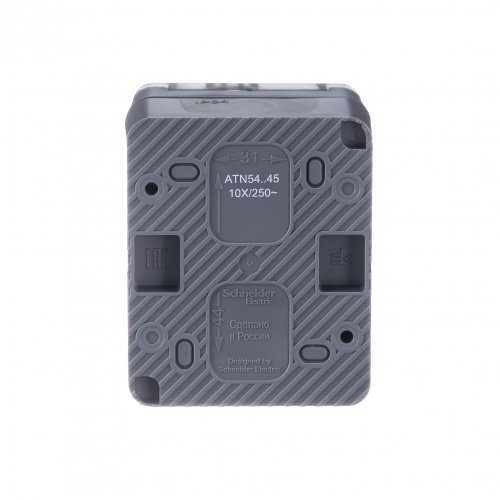 Розетка о/у AtlasDesign Profi54 1м с/з с з/ш антрацит IP54 16А SchE                                         фото 4                    