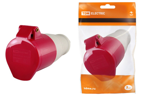 Розетка 215 переносная 3Р+РЕ+N 16А 380В IP44 ТДМ                                        