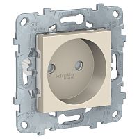 Розетка с/у Unica New 1м б/з с з/ш бежевый IP20 механизм 16А (упак.-10шт) SchE          