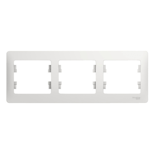 Рамка GLOSSA 3м белый, горизонтальная (упак-15шт) SchE                                        