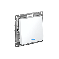 Выключатель с/у AtlasDesign 1кл белый, механизм IP20 10А с инд. (упак-20шт) SchE          