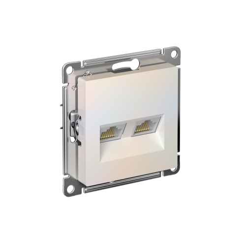 Розетка c/у AtlasDesign RJ45 2м жемчуг механизм кат.5E (комп.) (упак-10шт) SchE                                        
