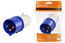 Вилка 013 2Р+РЕ 16А 220В IP44 ТДМ          