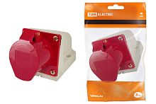 Розетка 114 стационарная 3Р+РЕ 16А 380В IP44 ТДМ          