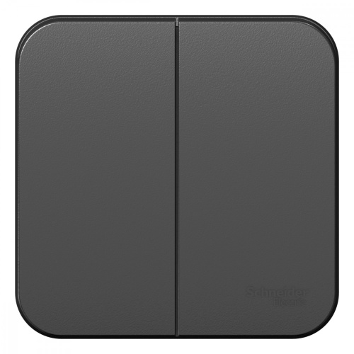 Выключатель о/у Бланка 2кл антрацит IP20 10А с изол.пл. (упак-15 шт) SchE                                        