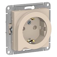 Розетка с/у AtlasDesign 1м с/з с з/ш бежевый IP20 механизм 16А выталк. (упак-15шт) SchE          