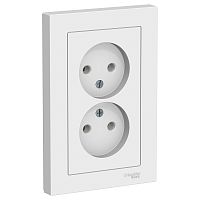 Розетка с/у AtlasDesign 2м б/з белый IP20 в сборе 16А (упак-15шт) SchE          