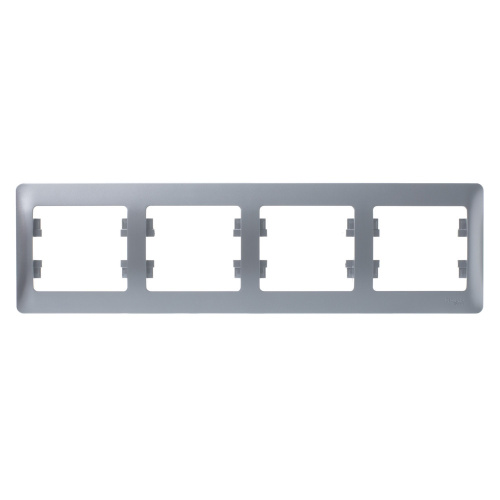 Рамка GLOSSA 4м алюминий, горизонтальная (упак-15шт) SchE                                         фото 4                    