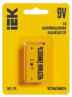 Батарейка щелочная Alkaline 6LR61 9V (1шт/блистер) IEK          