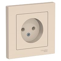 Розетка с/у AtlasDesign 1м б/з бежевый IP20 в сборе 16А (упак-15шт) SchE          
