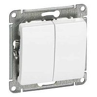 Выключатель с/у GLOSSA 2кл белый, механизм IP20 10А (упак-20шт) SchE          
