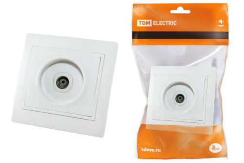 Розетка с/у Таймыр TV 1м белый простая (0-2400МГц, "мама") ТДМ                                        