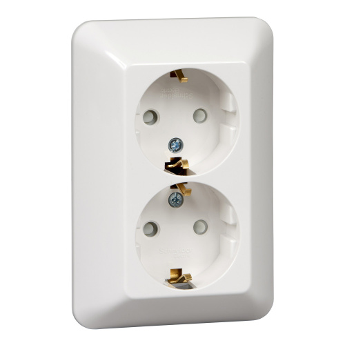 Розетка с/у Прима 2м с/з с з/ш белый IP20 16А розн.упак. (упак-68шт) SchE                                        