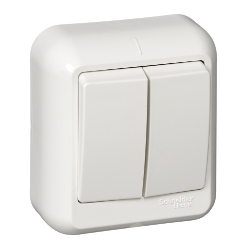 Выключатель о/у Прима 2кл белый IP20 6А с изол. пл. (упак-129шт) SchE                                         фото 4                    