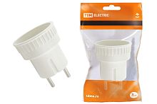 Адаптер (розетка б/з - SHUKO) 6А 250В белый ТДМ          