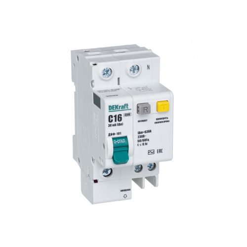 АВДТ С 16А 30мА ДИФ-101 АС DEKraft                                         фото 2                    