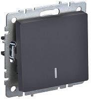 Выключатель с/у BRITE 1кл графит, механизм IP20 10А с инд. ИЭК          