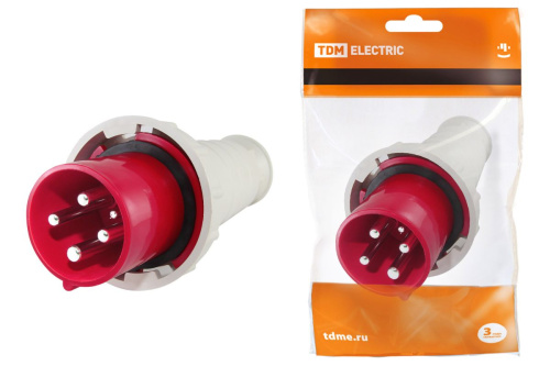 Вилка 034 3Р+РЕ 63А 380В IP54 ТДМ                                        