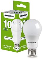Лампа светодиодная  10Вт E27 A60 4000К (упак-100шт) GENERICA          