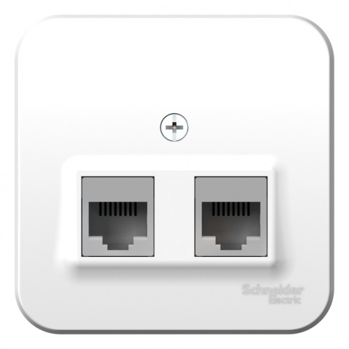Розетка о/у Бланка RJ45 2м белый в сборе кат.5E (комп.) изол. пл. (упак-12шт) SchE                                         фото 2                    