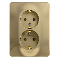 Розетка с/у GLOSSA 2м с/з титан IP20 в сборе 16А (упак-10шт) SchE          