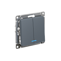 Выключатель с/у AtlasDesign 2кл грифель, механизм IP20 10А с инд. (упак-10шт) SchE          