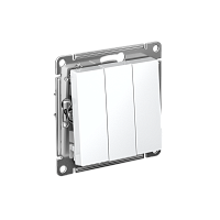 Выключатель с/у AtlasDesign 3кл белый, механизм IP20 10А (упак-20шт) SchE          