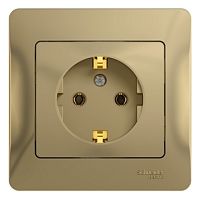 Розетка с/у GLOSSA 1м с/з  титан IP20 в сборе 16А 250В (упак-15шт) SchE          