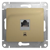 Розетка с/у GLOSSA RJ45 1м титан механизм кат.5E (комп.) (упак-10 шт) SchE          