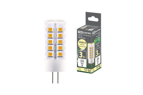 Лампа светодиодная  3Вт G4 12В 3000К  AC/DC SMD, 16x43 мм ТДМ                                        