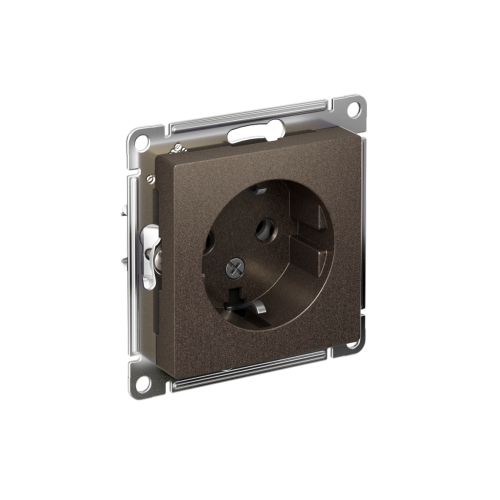 Розетка с/у AtlasDesign 1м с/з мокко IP20 механизм 16А (упак-10шт) SchE                                        