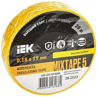 Изолента ПВХ 0,18х19мм Желтая 20м ИЭК          