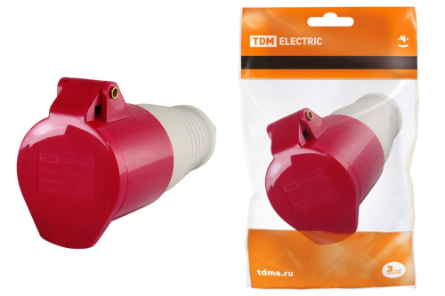 Розетка 234 переносная 3Р+РЕ 63А 380В IP54 ТДМ                                        