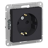 Розетка с/у AtlasDesign 1м с/з с з/ш карбон IP20 механизм 16А (упак-5шт) SchE          