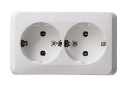 Розетка о/у Этюд 2м с/з белый IP20 16А (упак-16шт) SchE                                         фото 2                    