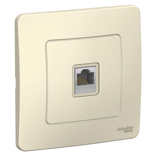 Розетка с/у Бланка RJ45 1м молочный в сборе кат.5E (комп.) (упак-10шт) SchE                                        