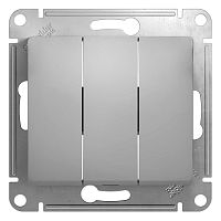 Выключатель с/у GLOSSA 3кл алюминий IP20 механизм 10АХ 250В (упак-20шт) SchE          